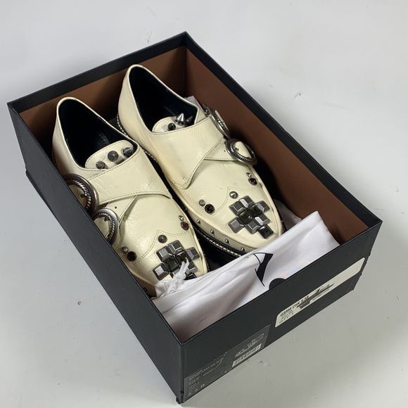 Coach Western Creeper Studded Leather Shoes G3399 Chalk Size 5.5 - Picture 15 of 15